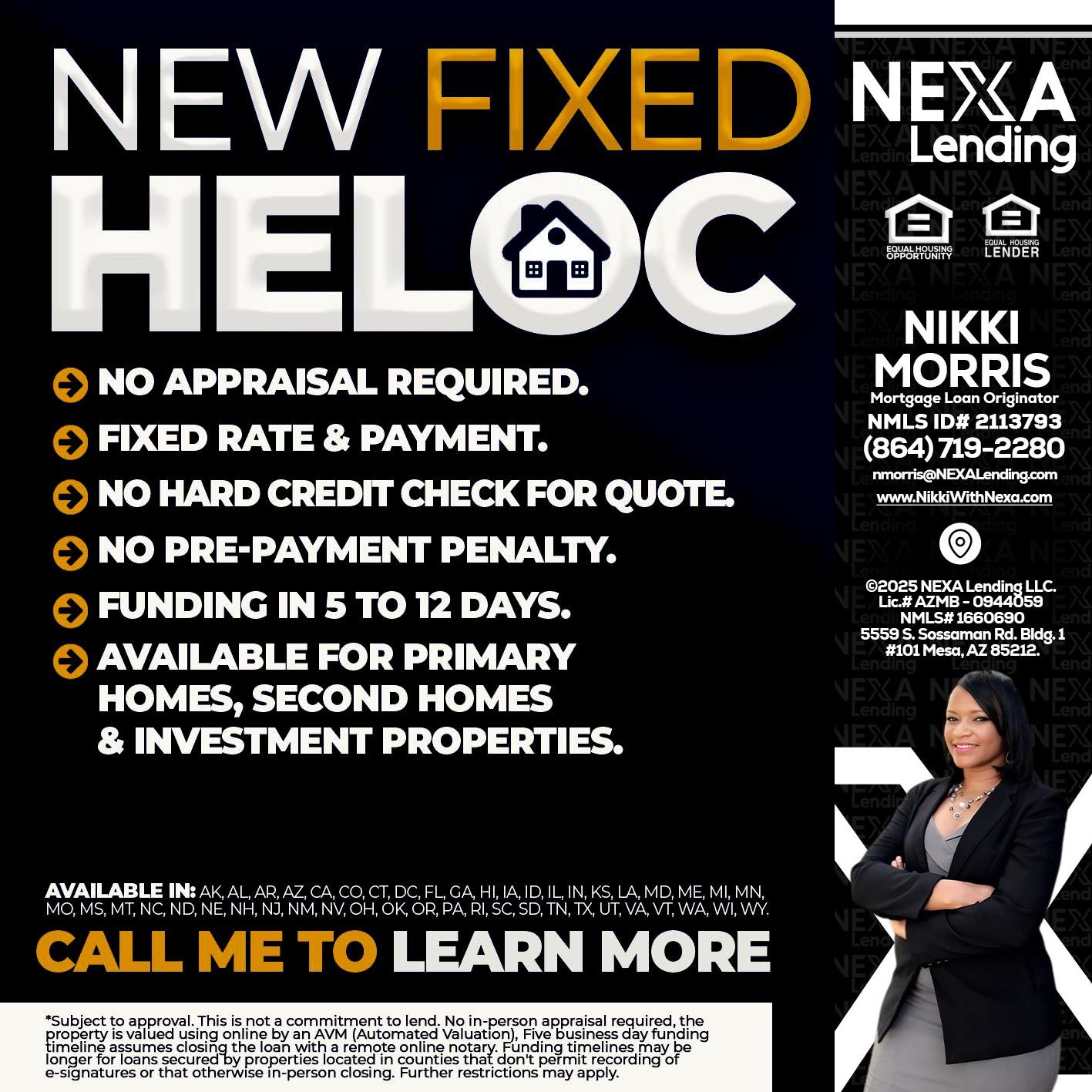 HELOC - Nikki Morris -Mortgage Loan Originator