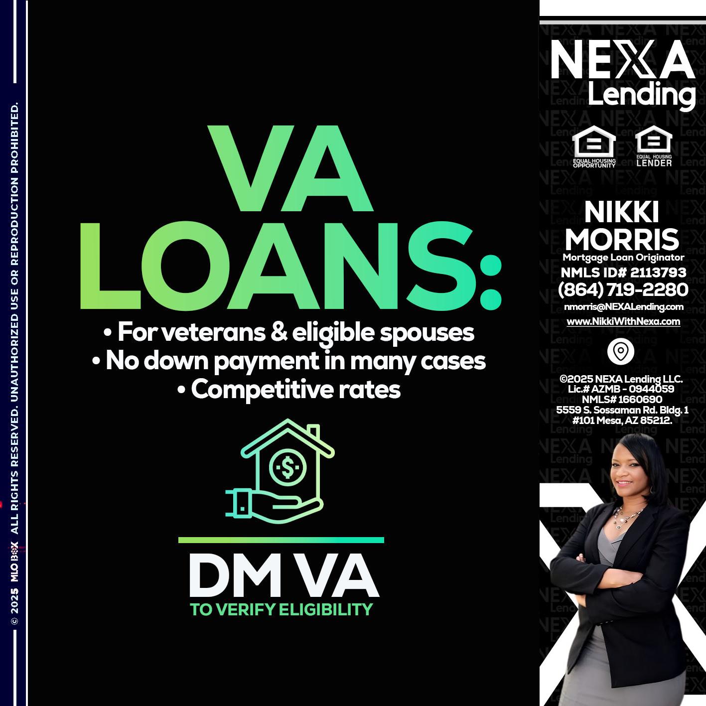 VA LOANS - Nikki Morris -Mortgage Loan Originator