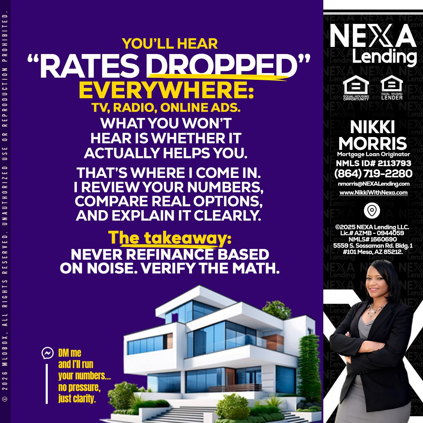 RATES DOPPED - Nikki Morris -Mortgage Loan Originator