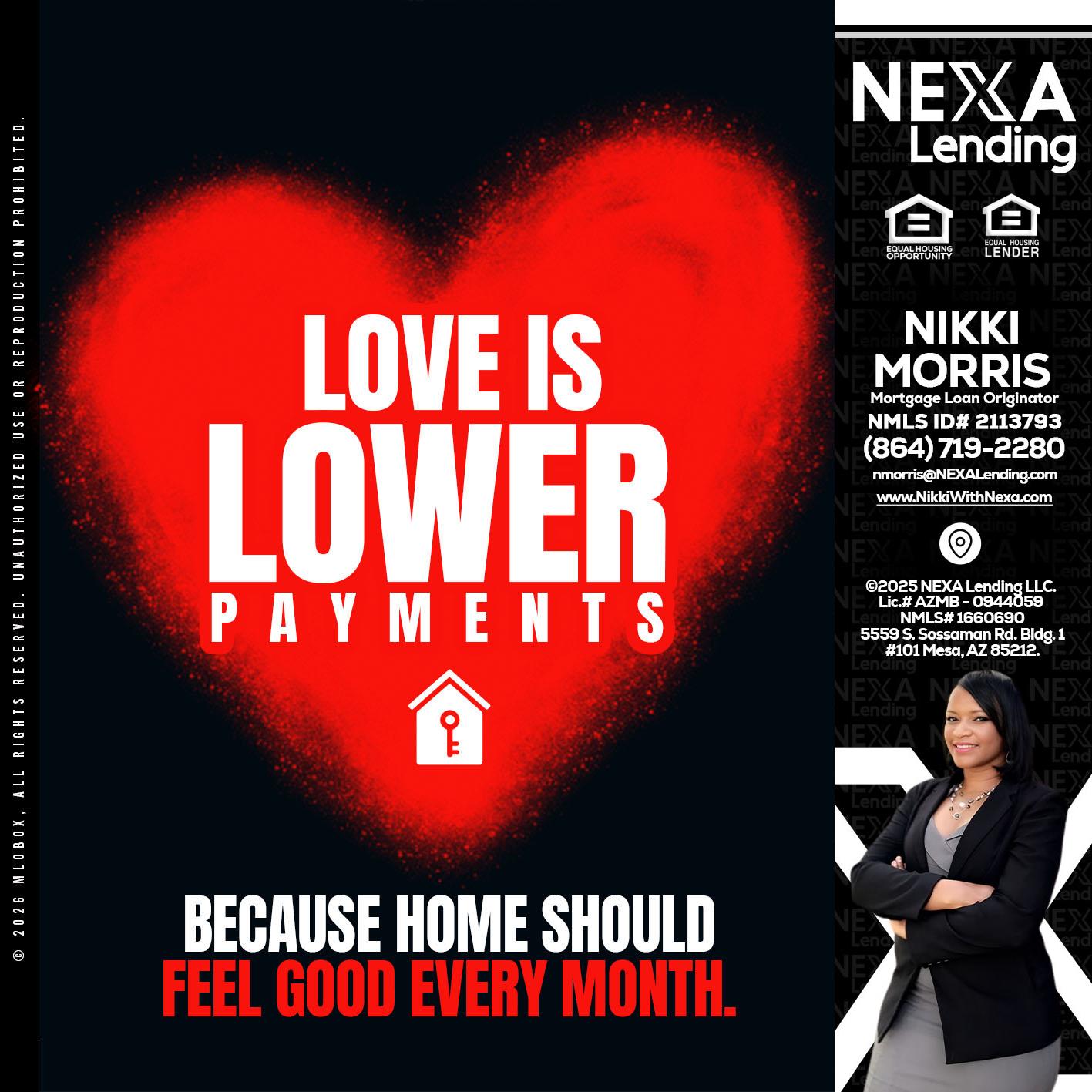 LOVE IS LOWER - Nikki Morris -Mortgage Loan Originator