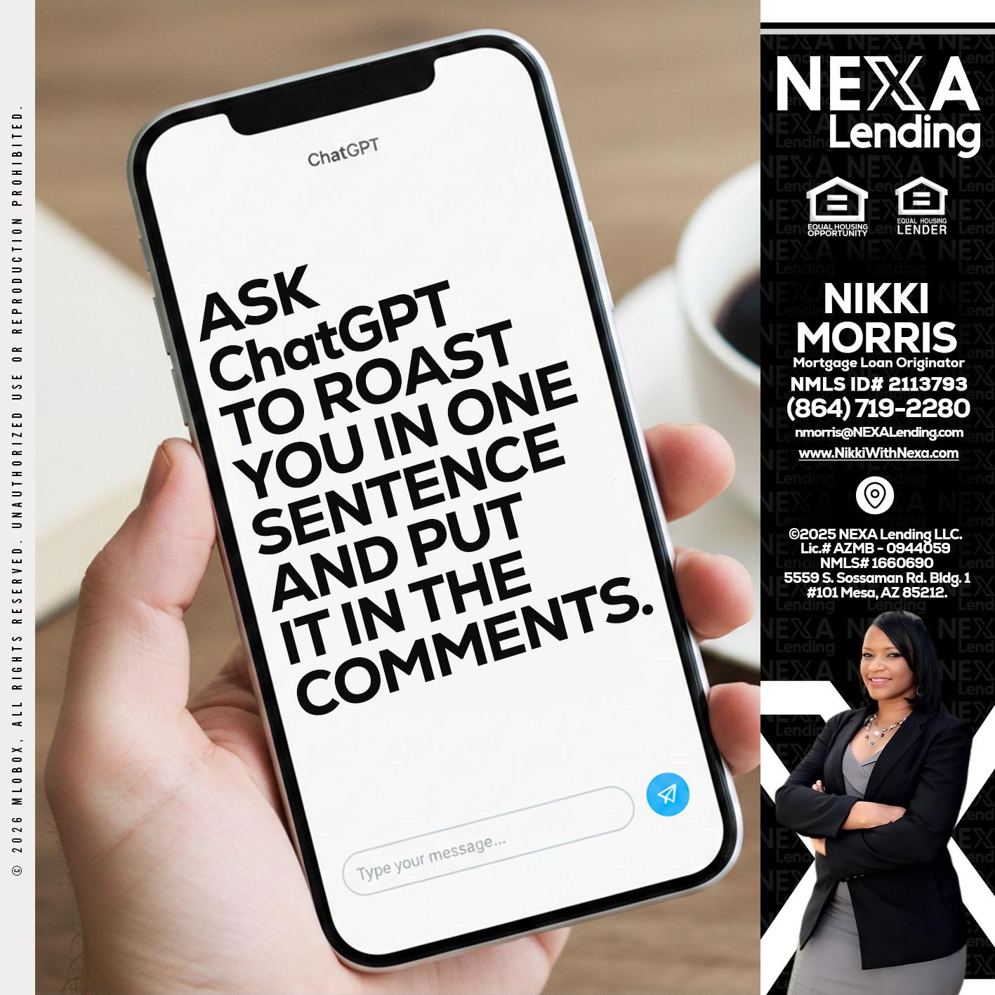 ask chatgpt - Nikki Morris -Mortgage Loan Originator