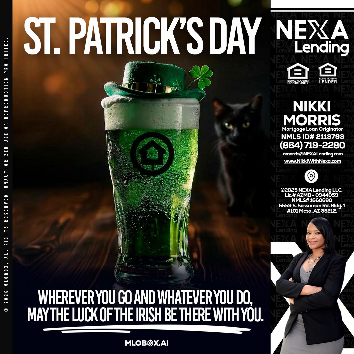 st. Patricks day - Nikki Morris -Mortgage Loan Originator