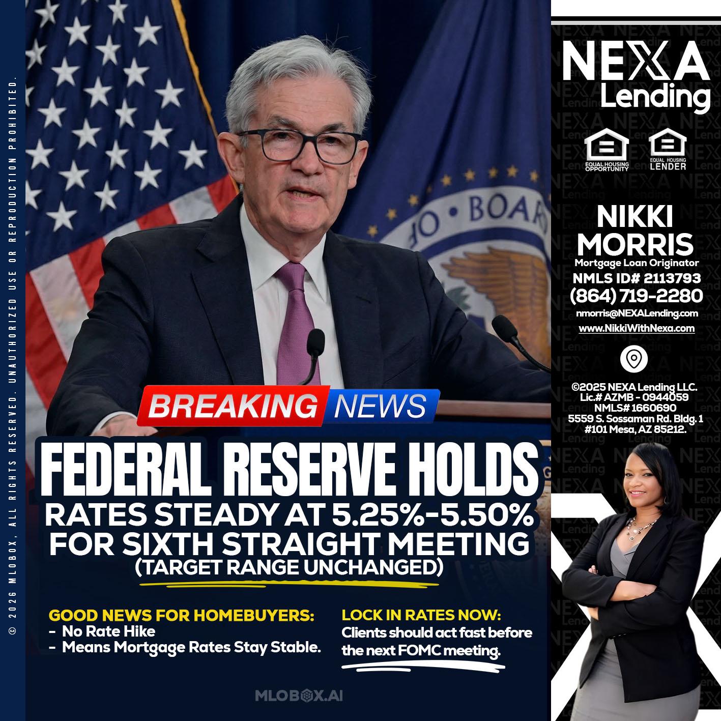 federal reserve - Nikki Morris -Mortgage Loan Originator