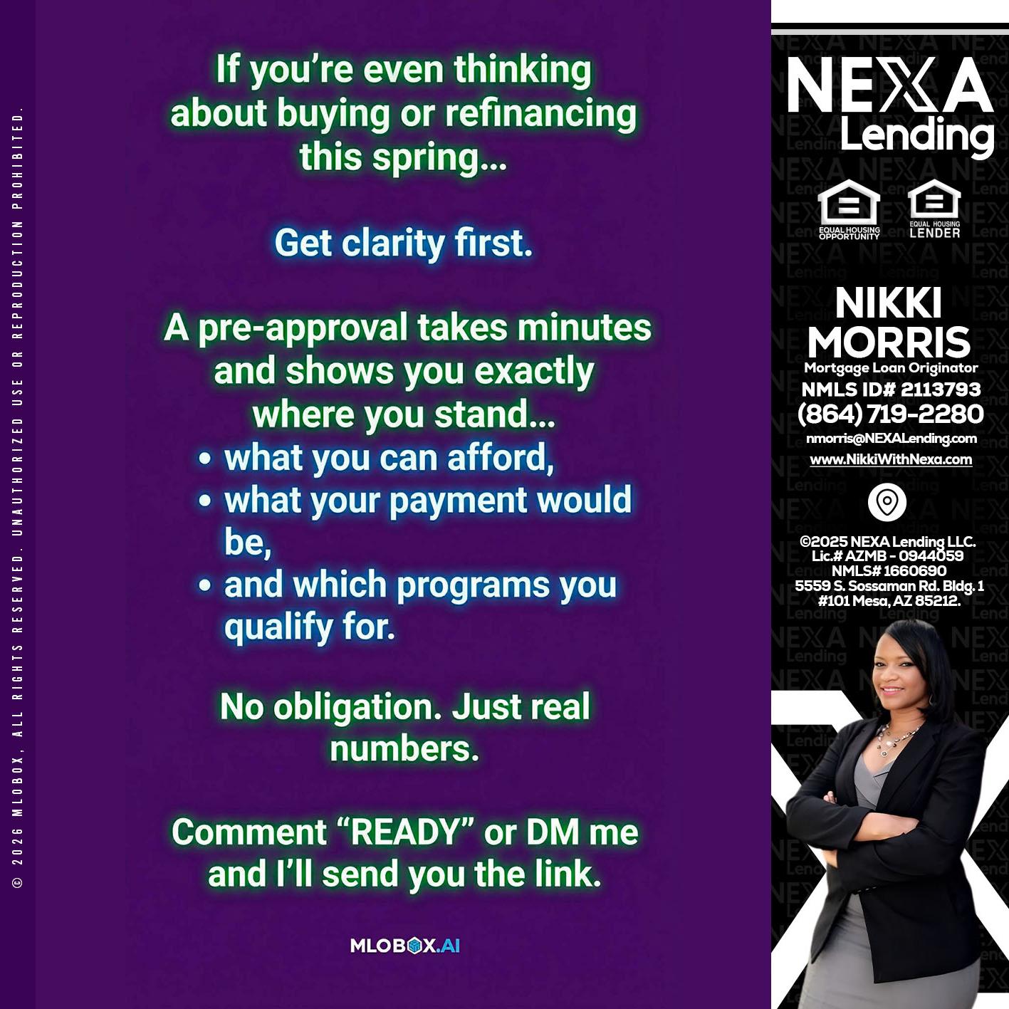 IF YOU THINKING - Nikki Morris -Mortgage Loan Originator