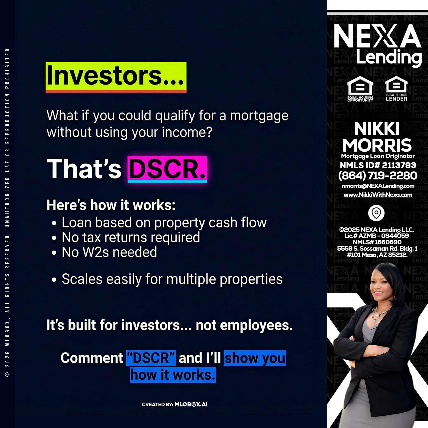 INVESTORS - Nikki Morris -Mortgage Loan Originator