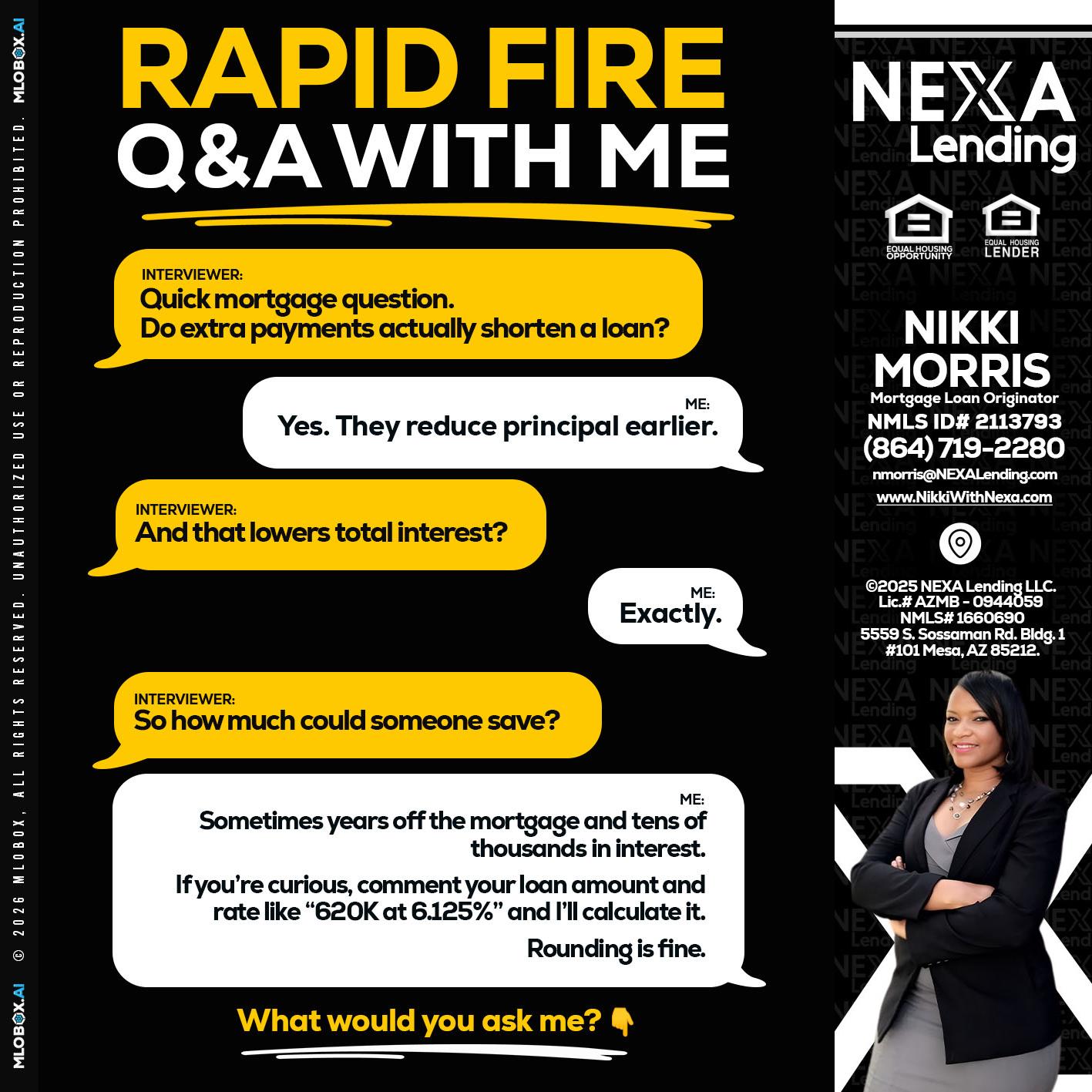 RAPID FIRE QA - Nikki Morris -Mortgage Loan Originator