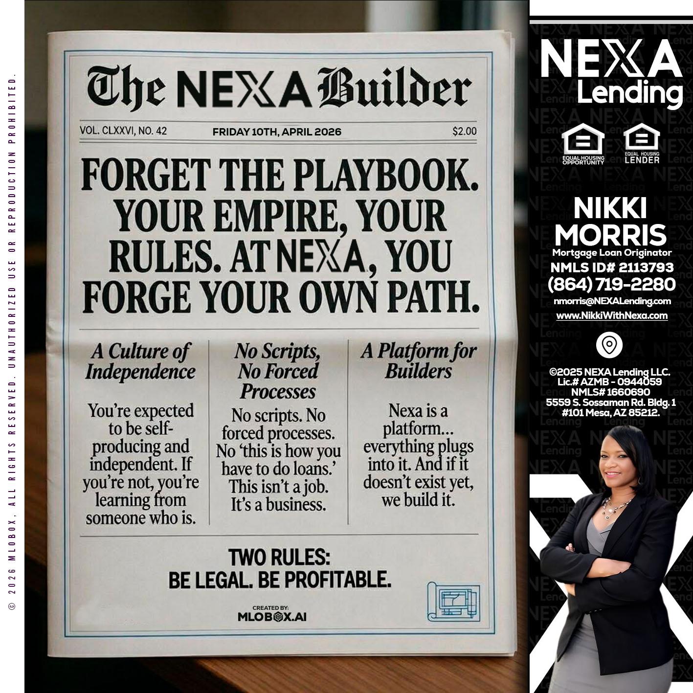 THE NEXA BUILDER - Nikki Morris -Mortgage Loan Originator