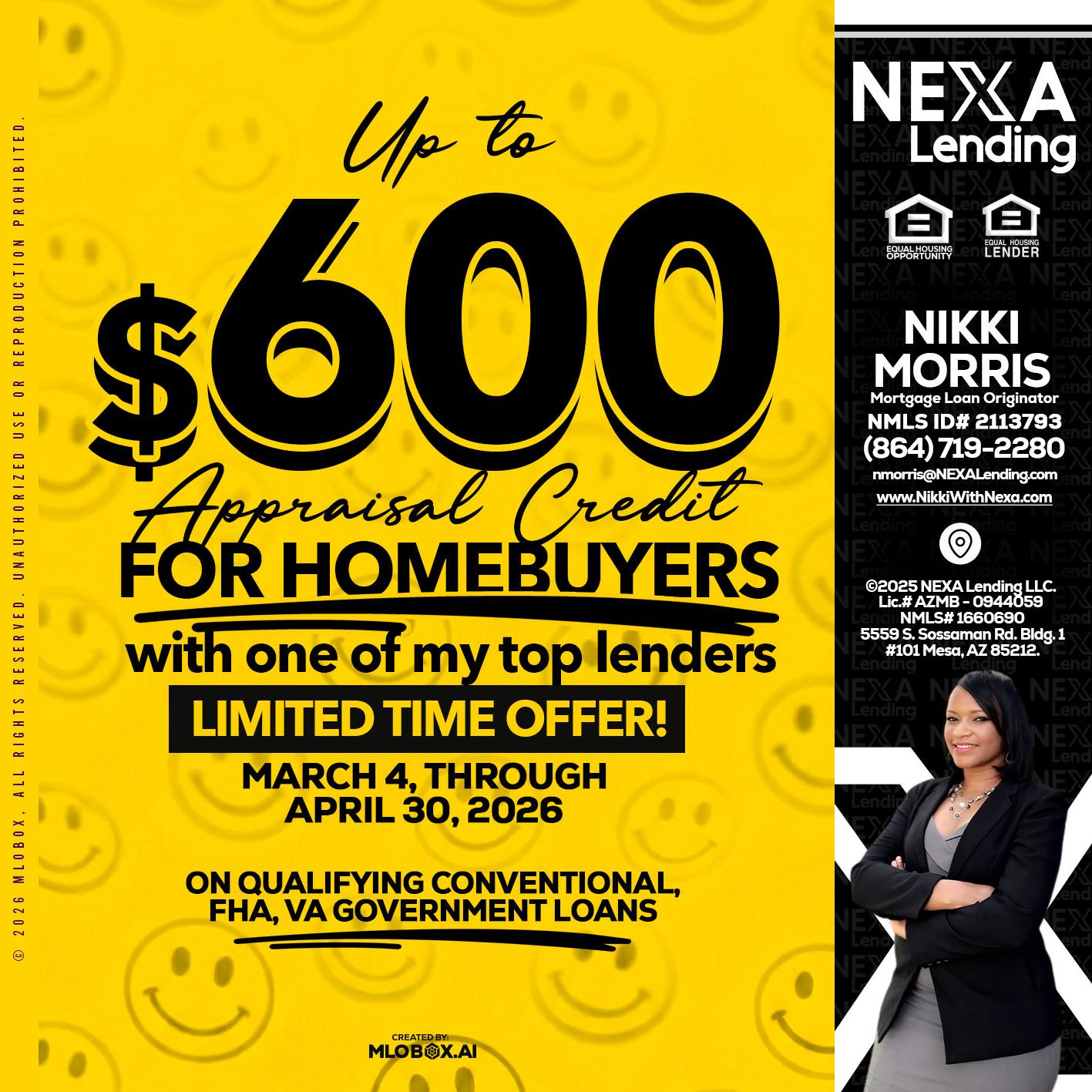 UP TO 600 - Nikki Morris -Mortgage Loan Originator