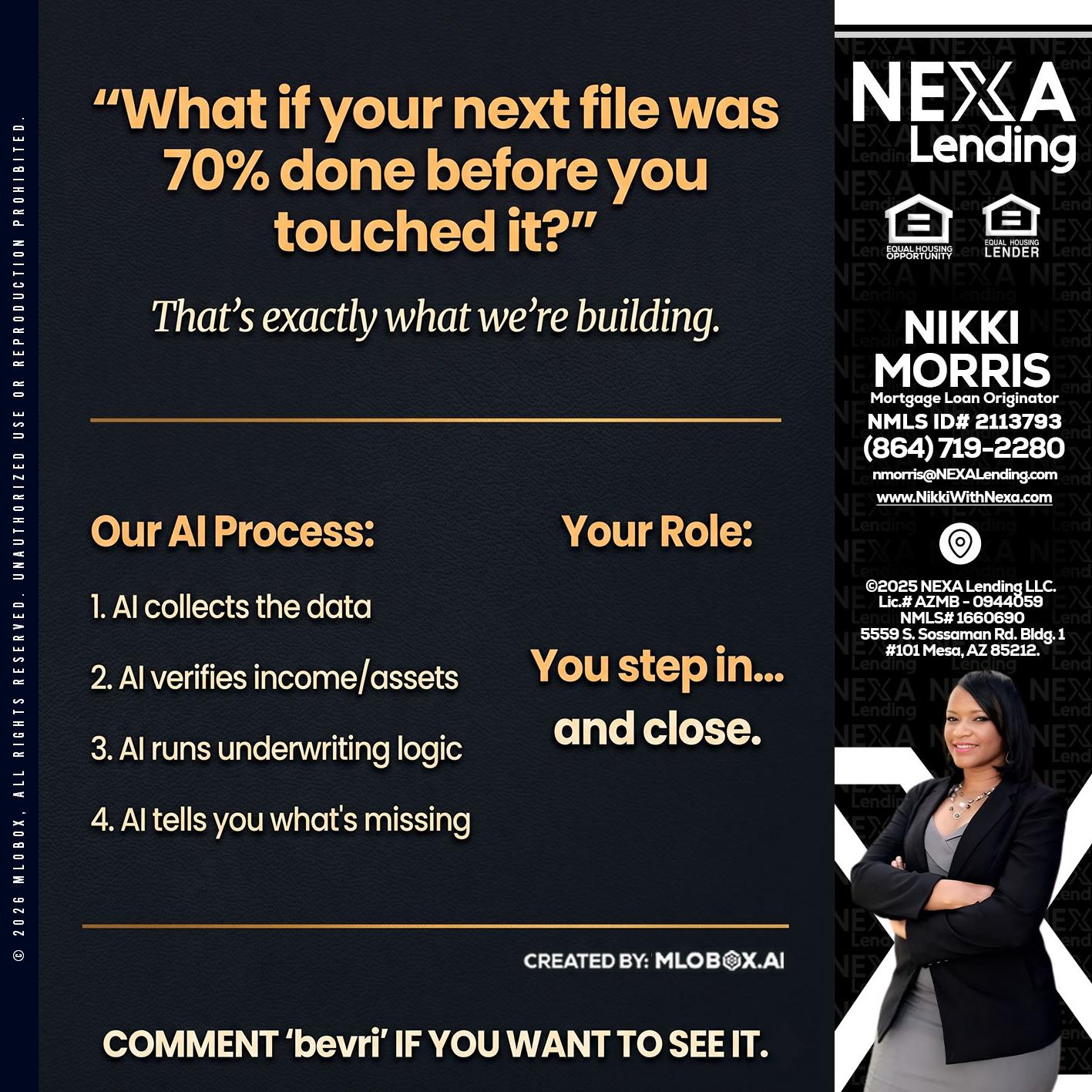 WHAT IF YOUR - Nikki Morris -Mortgage Loan Originator