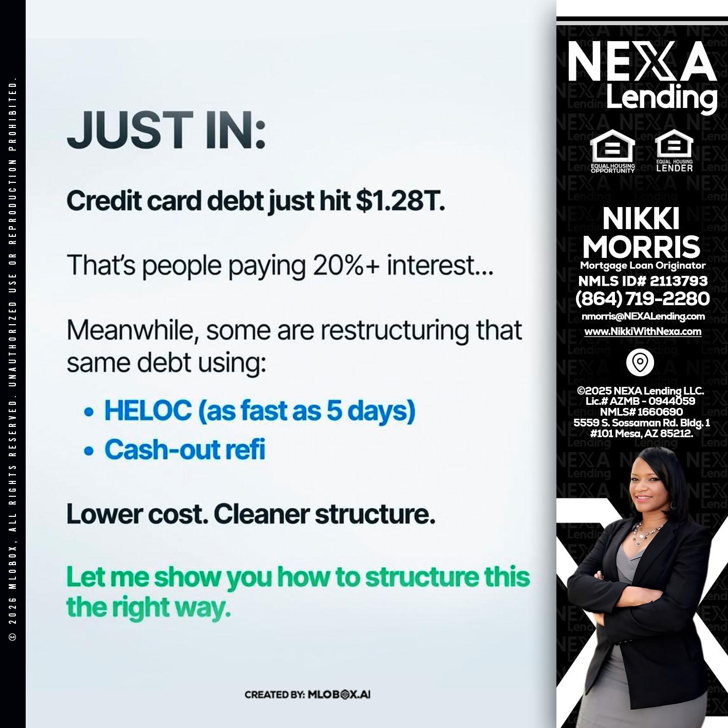 JUST IN - Nikki Morris -Mortgage Loan Originator