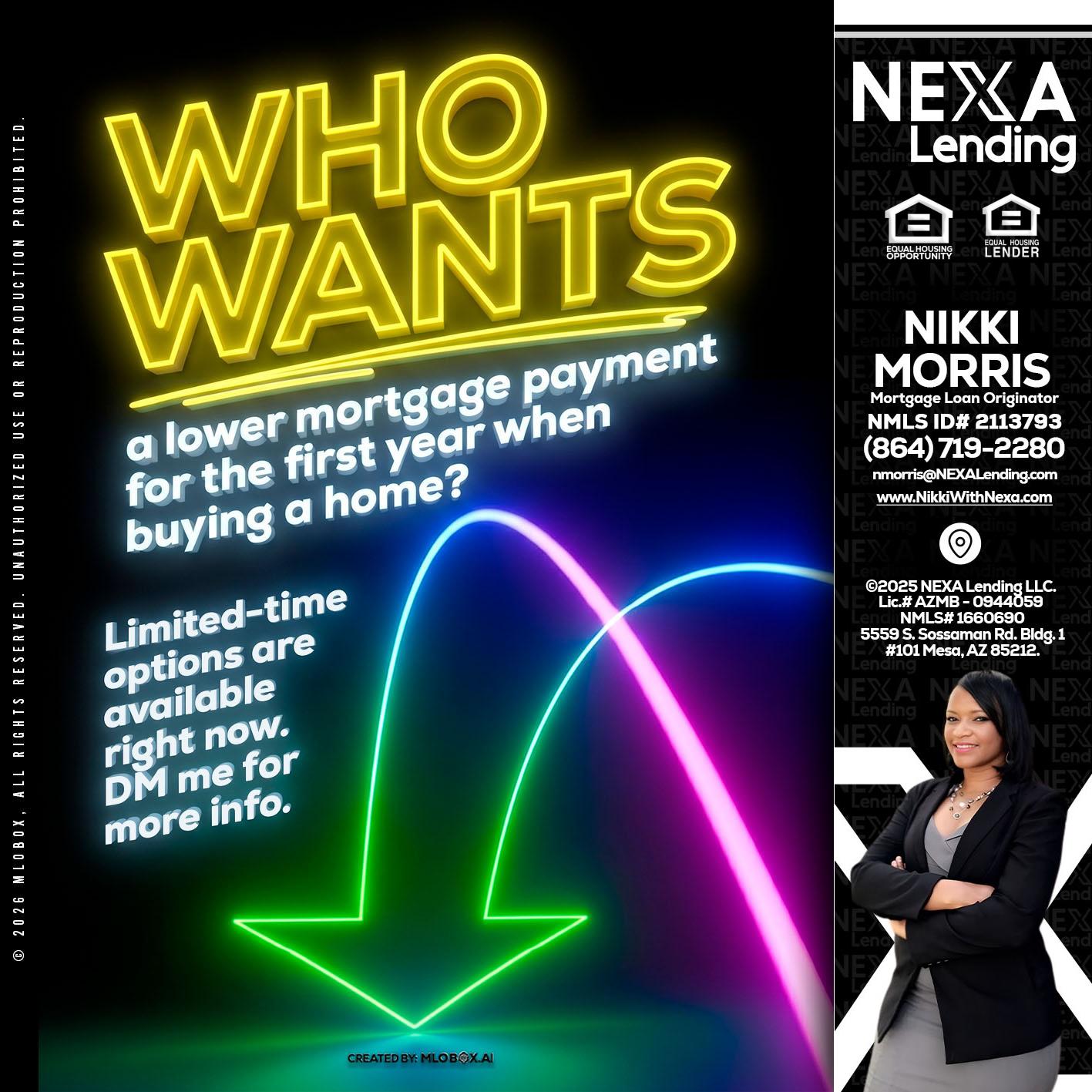 WHO WANTS - Nikki Morris -Mortgage Loan Originator