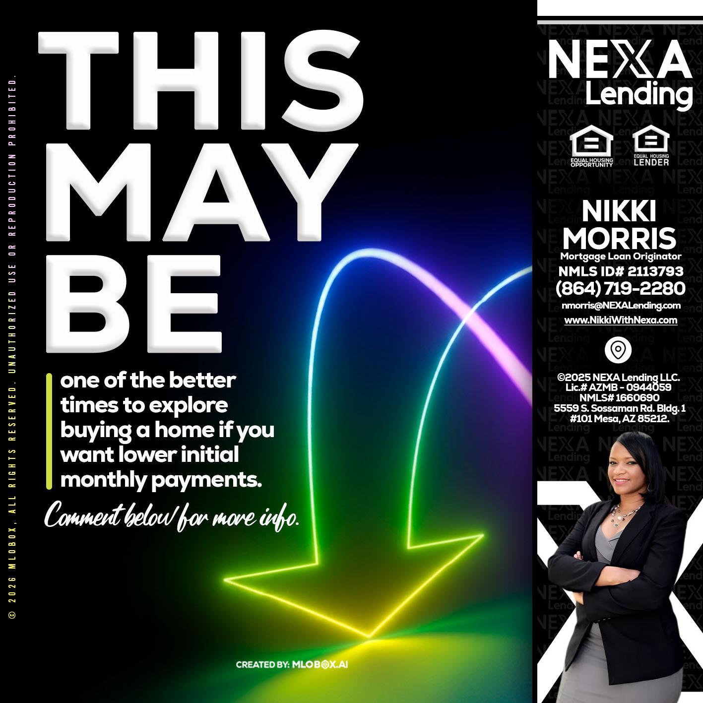 THIS MAY BE - Nikki Morris -Mortgage Loan Originator