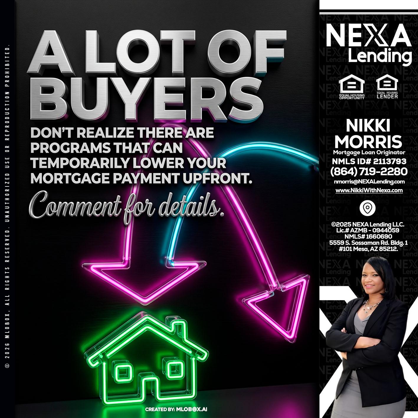 A LOT OF BUYERS - Nikki Morris -Mortgage Loan Originator