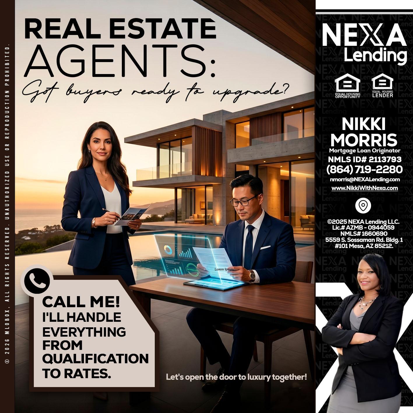 REAL ESTATE AGENTS - Nikki Morris -Mortgage Loan Originator