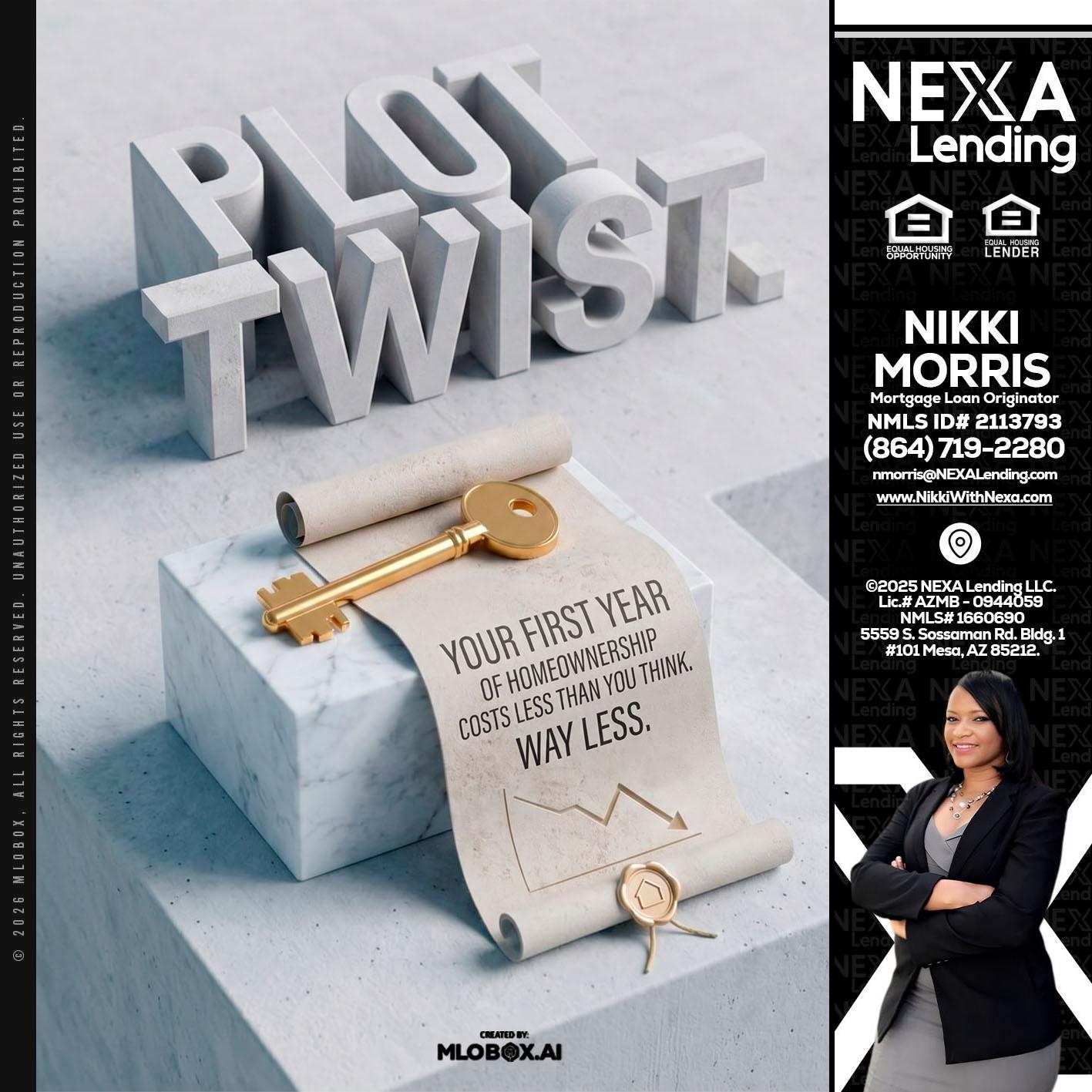 PLOT TWIST - Nikki Morris -Mortgage Loan Originator