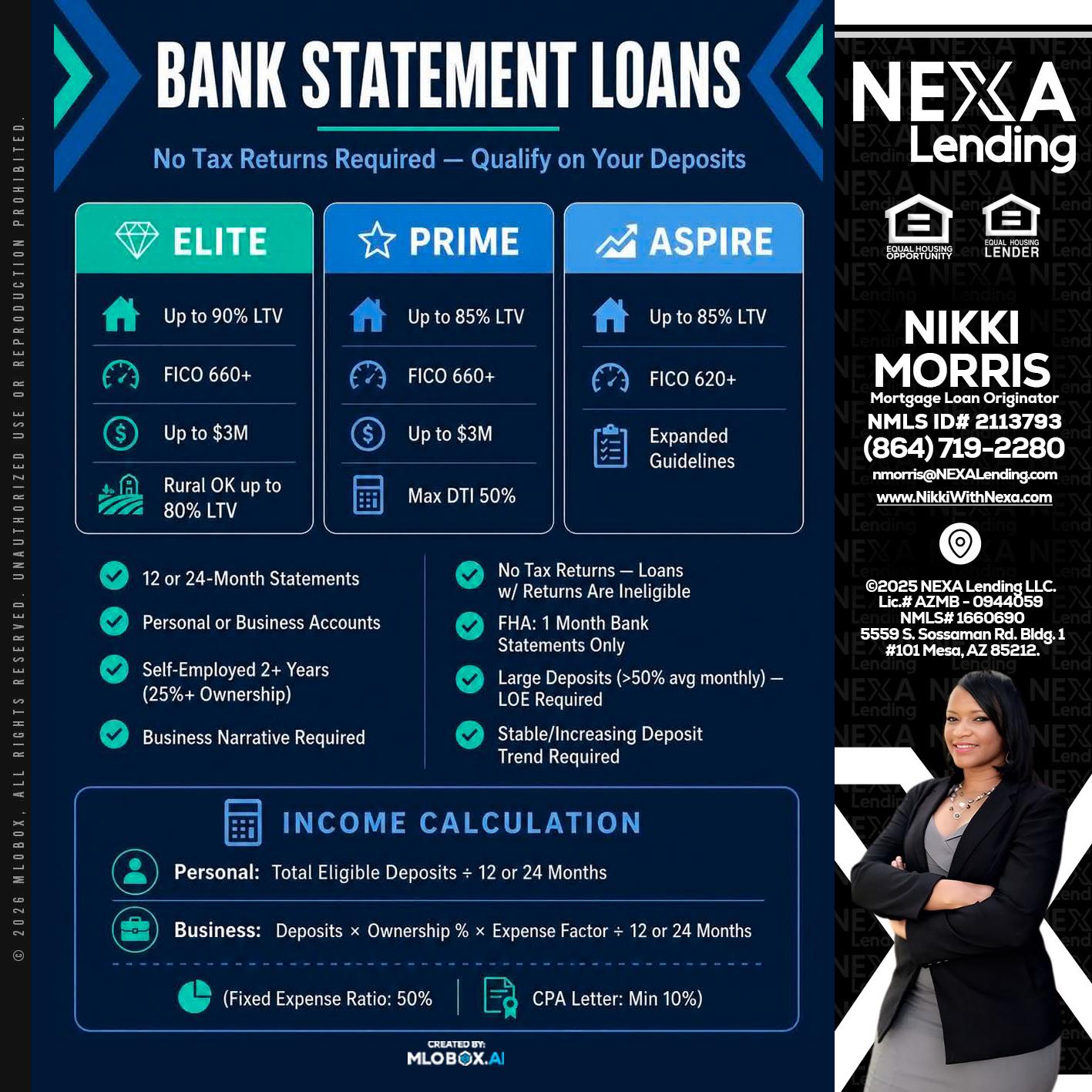 BANK STATEMENT - Nikki Morris -Mortgage Loan Originator