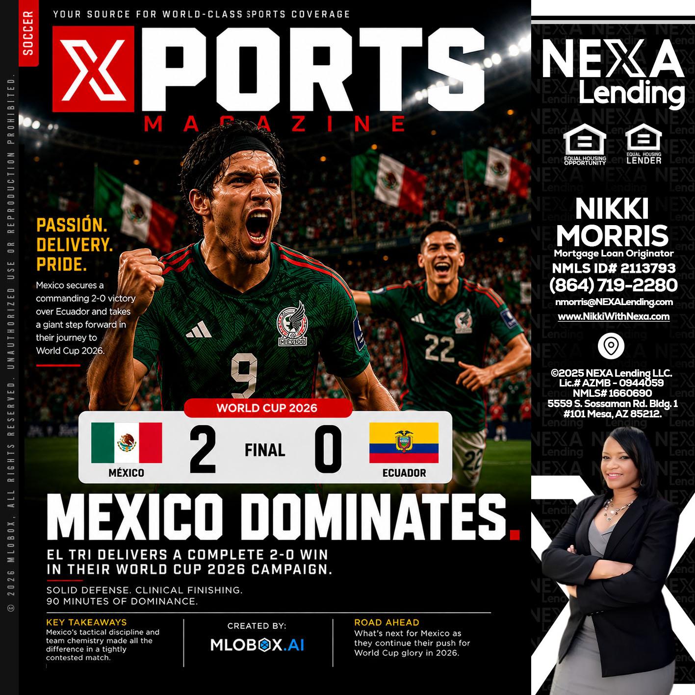 XPORTS MEX 2-0 ECUADOR - Nikki Morris -Mortgage Loan Originator