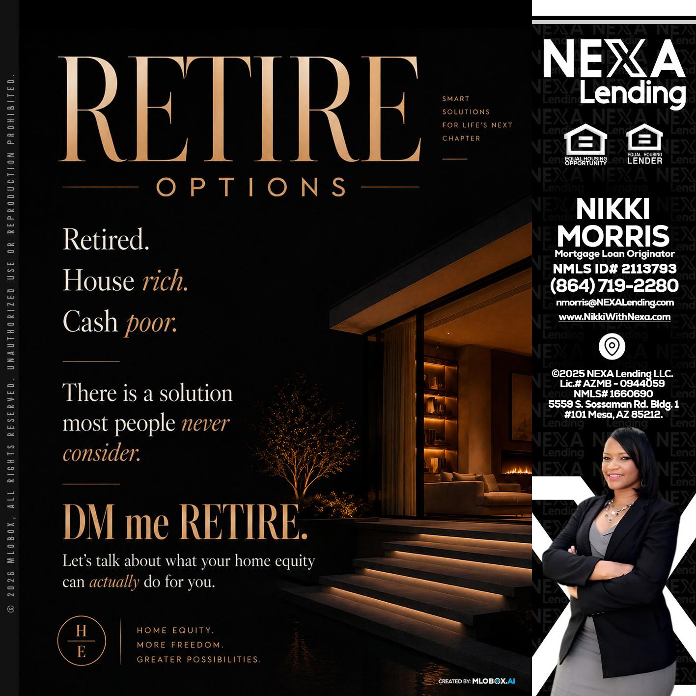 RETIRE LOANS - Nikki Morris -Mortgage Loan Originator