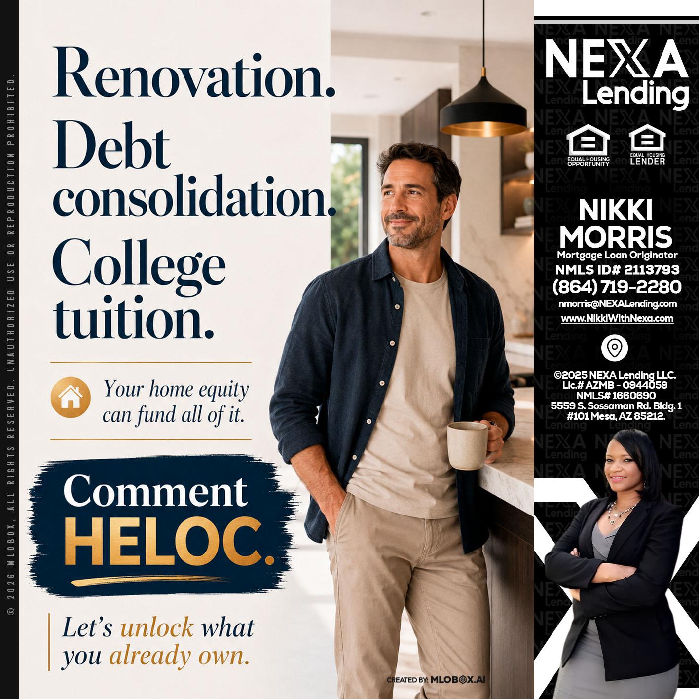 RENOVATION DEBT - Nikki Morris -Mortgage Loan Originator