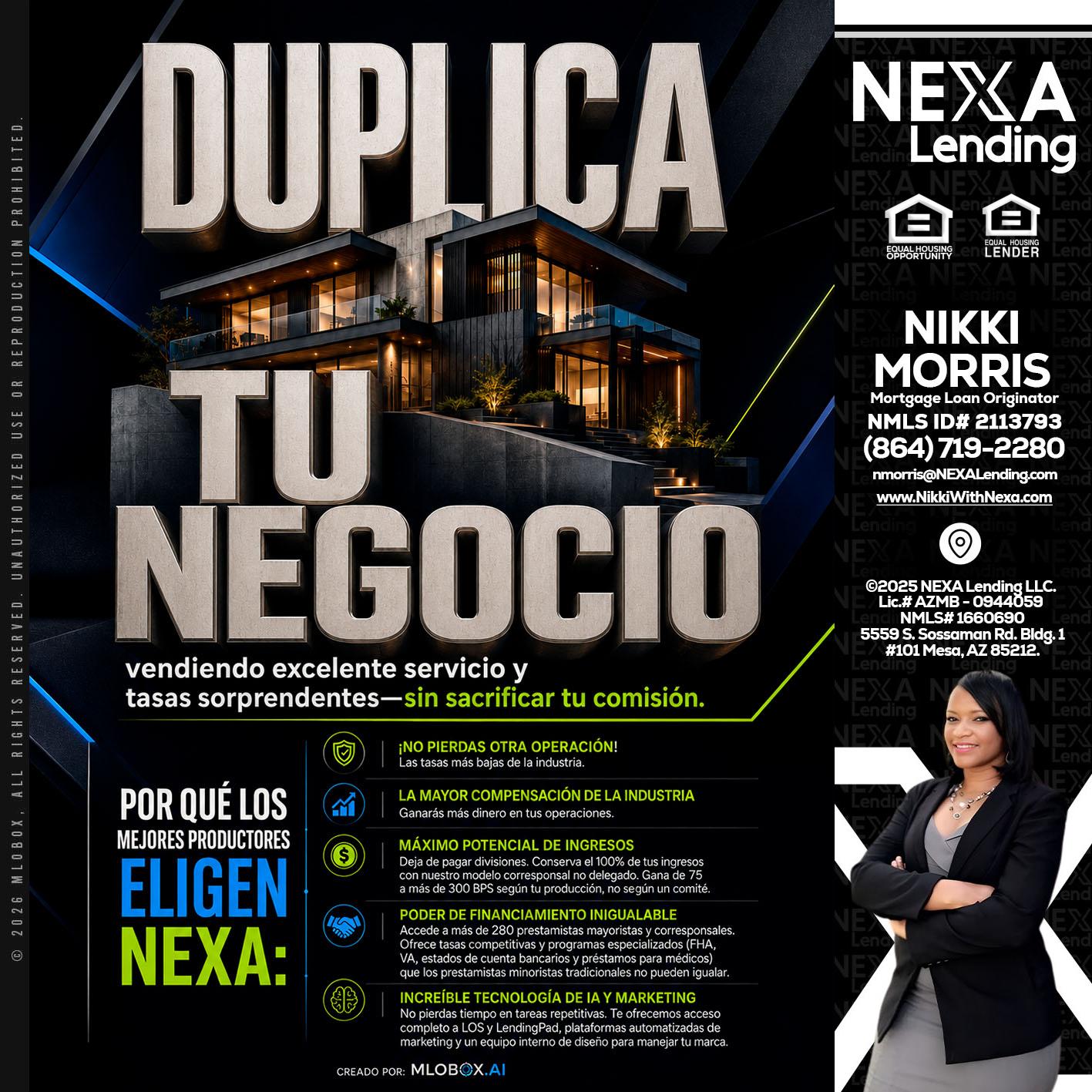 DUPLICA TU NEGOCIO - Nikki Morris -Mortgage Loan Originator