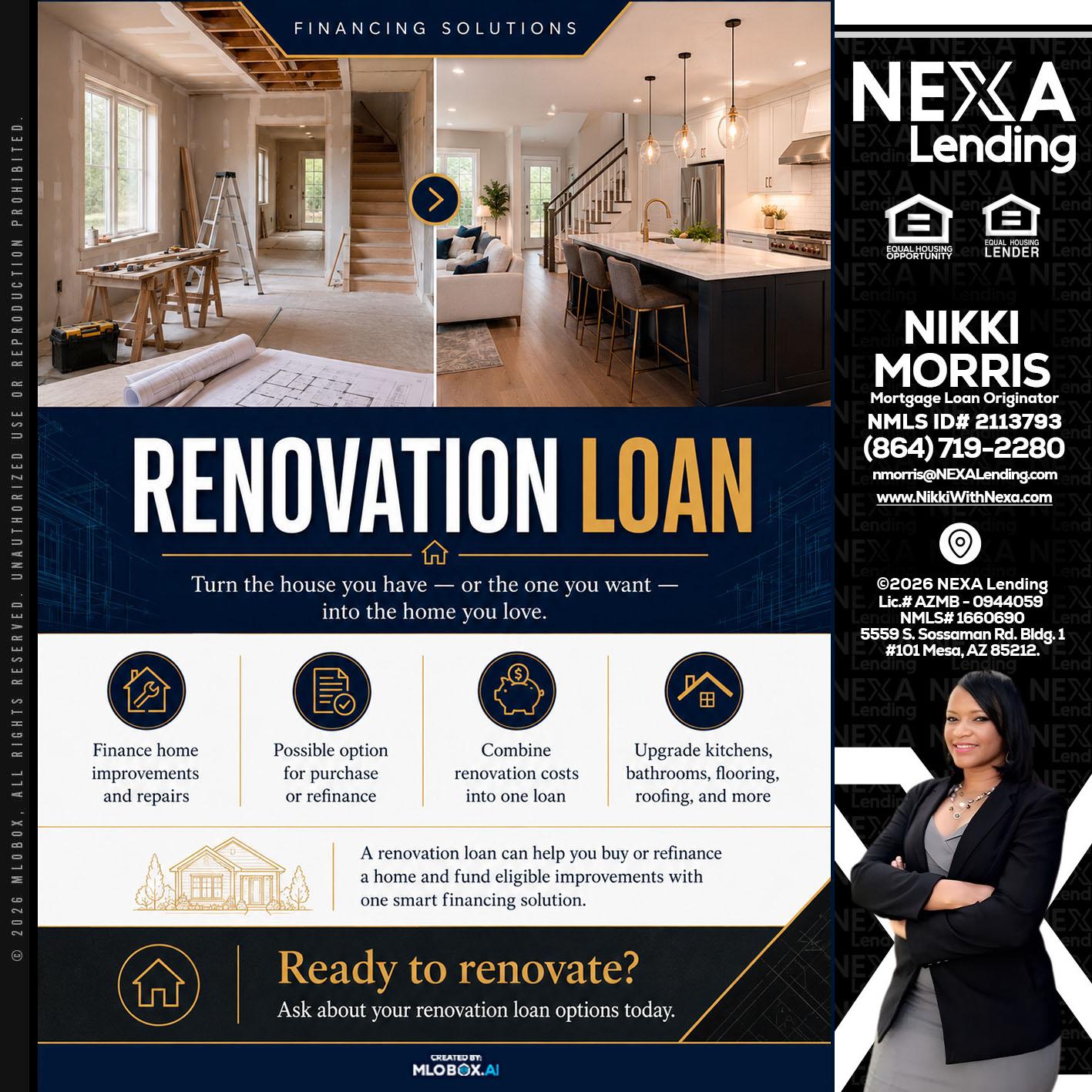 RENOVATION LOAN - Nikki Morris -Mortgage Loan Originator