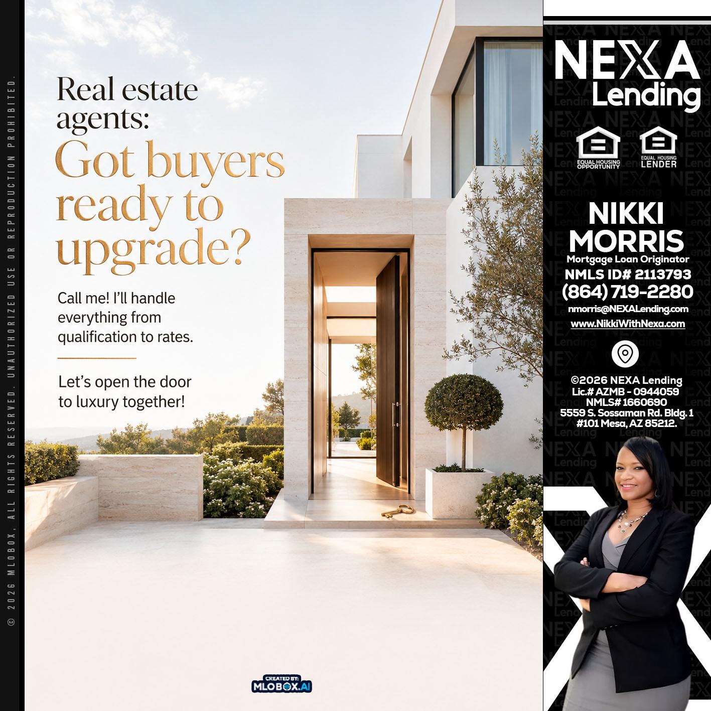 REAL ESTATE AGENTS - Nikki Morris -Mortgage Loan Originator