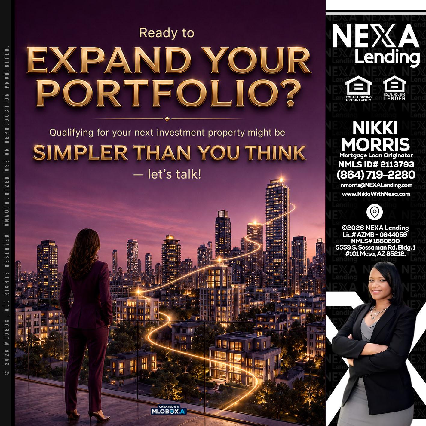 EXPAND YOUR PORTFOLIO - Nikki Morris -Mortgage Loan Originator
