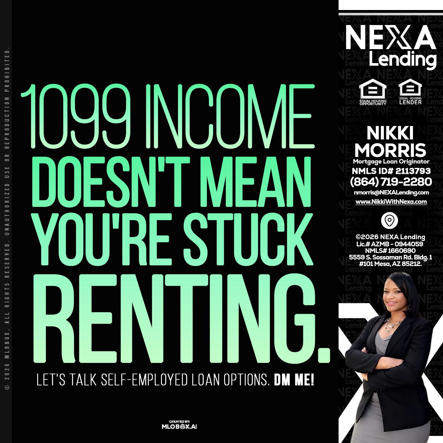 1099 income - Nikki Morris -Mortgage Loan Originator