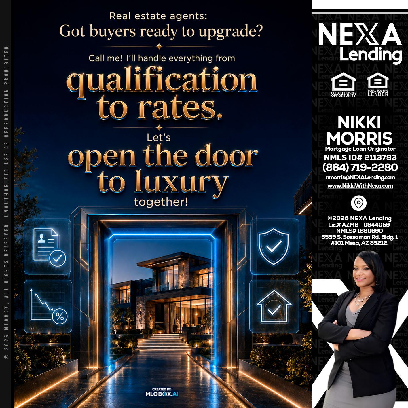 QUALIFICATION TO RATES - Nikki Morris -Mortgage Loan Originator