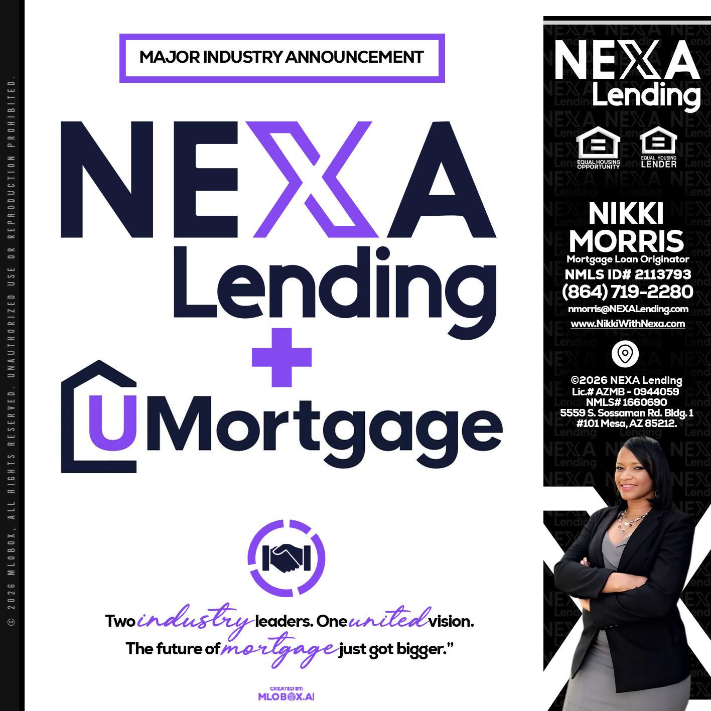 NEXA LENDING U MORTGAGE - Nikki Morris -Mortgage Loan Originator
