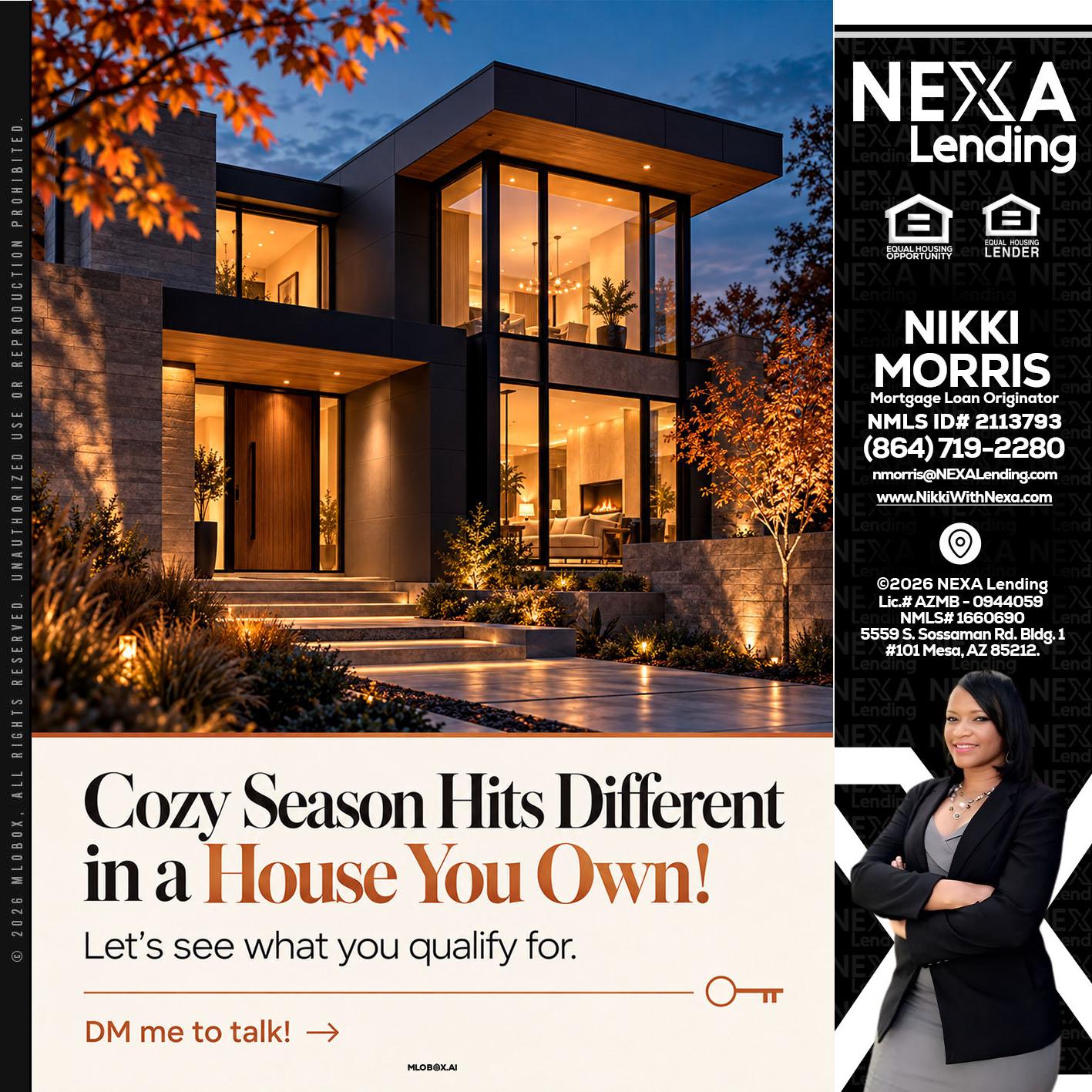 COZY SEASON - Nikki Morris -Mortgage Loan Originator