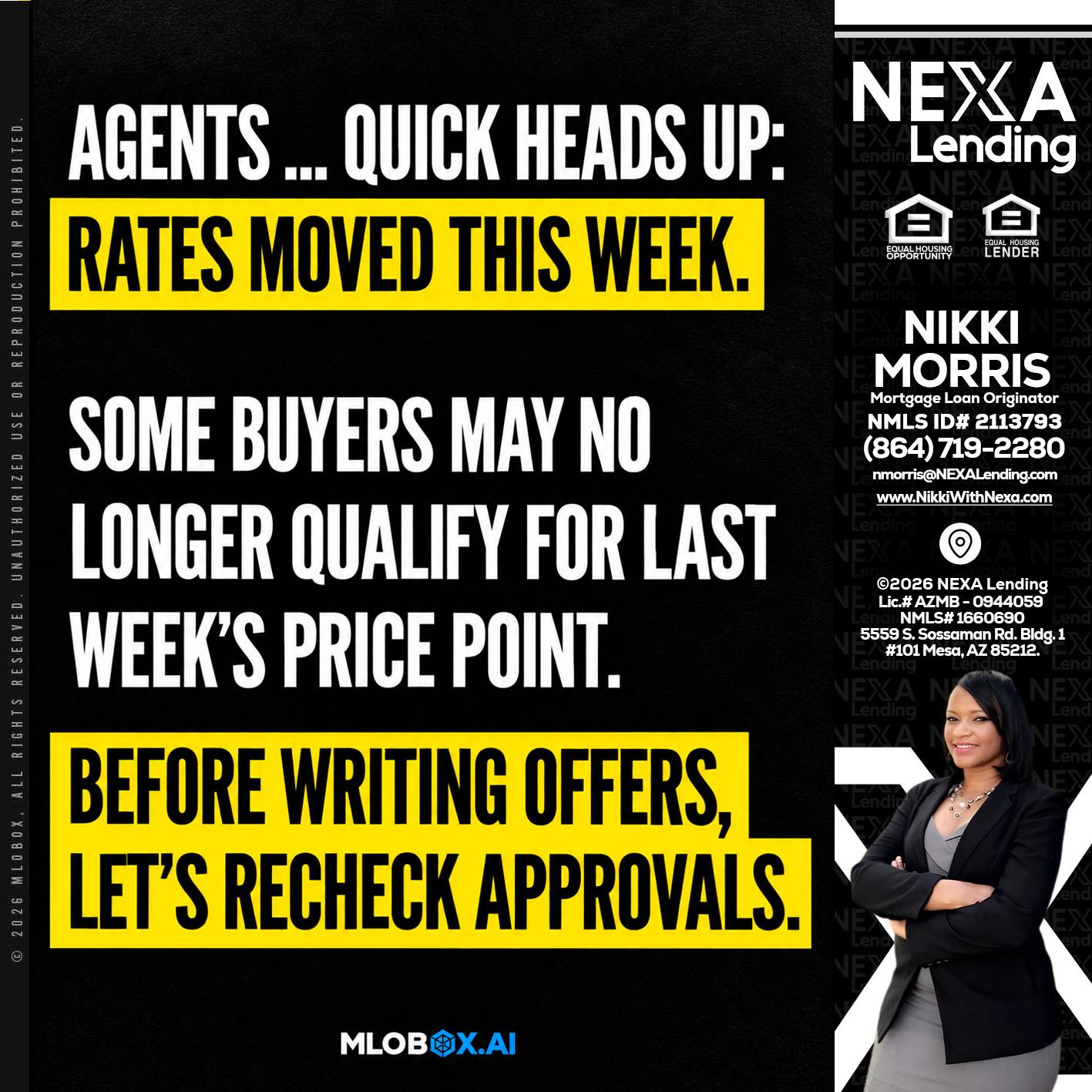 AGENTS QUICK - Nikki Morris -Mortgage Loan Originator