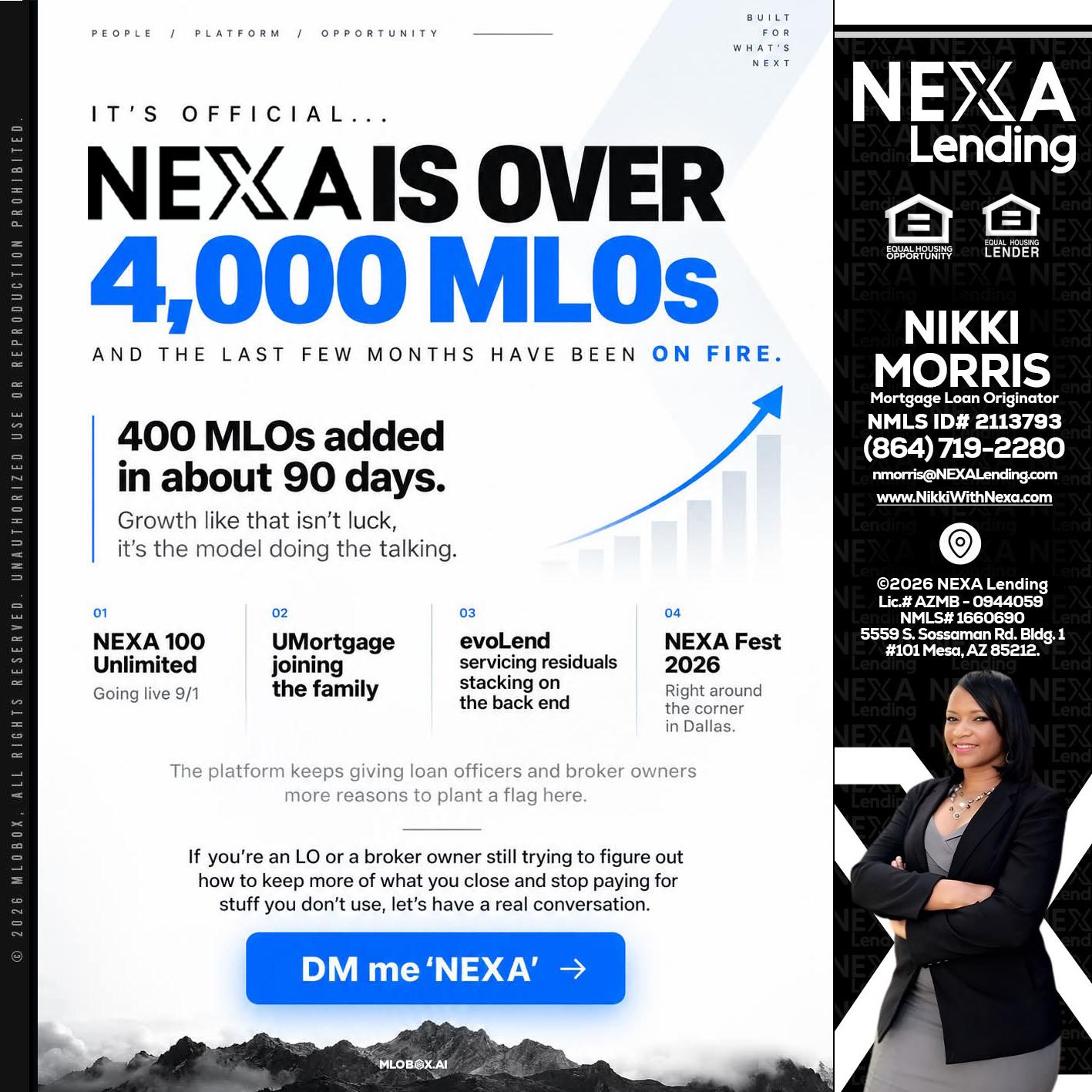 NEXA IS OVER 4000 MLOs - Nikki Morris -Mortgage Loan Originator