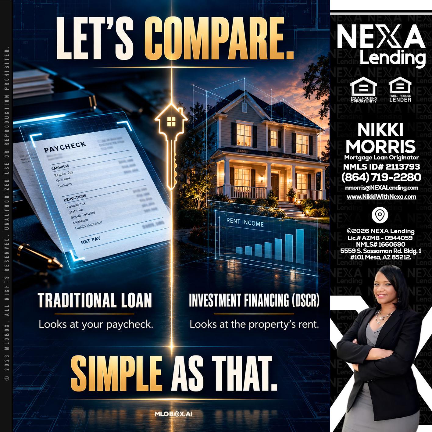 lets compare - Nikki Morris -Mortgage Loan Originator