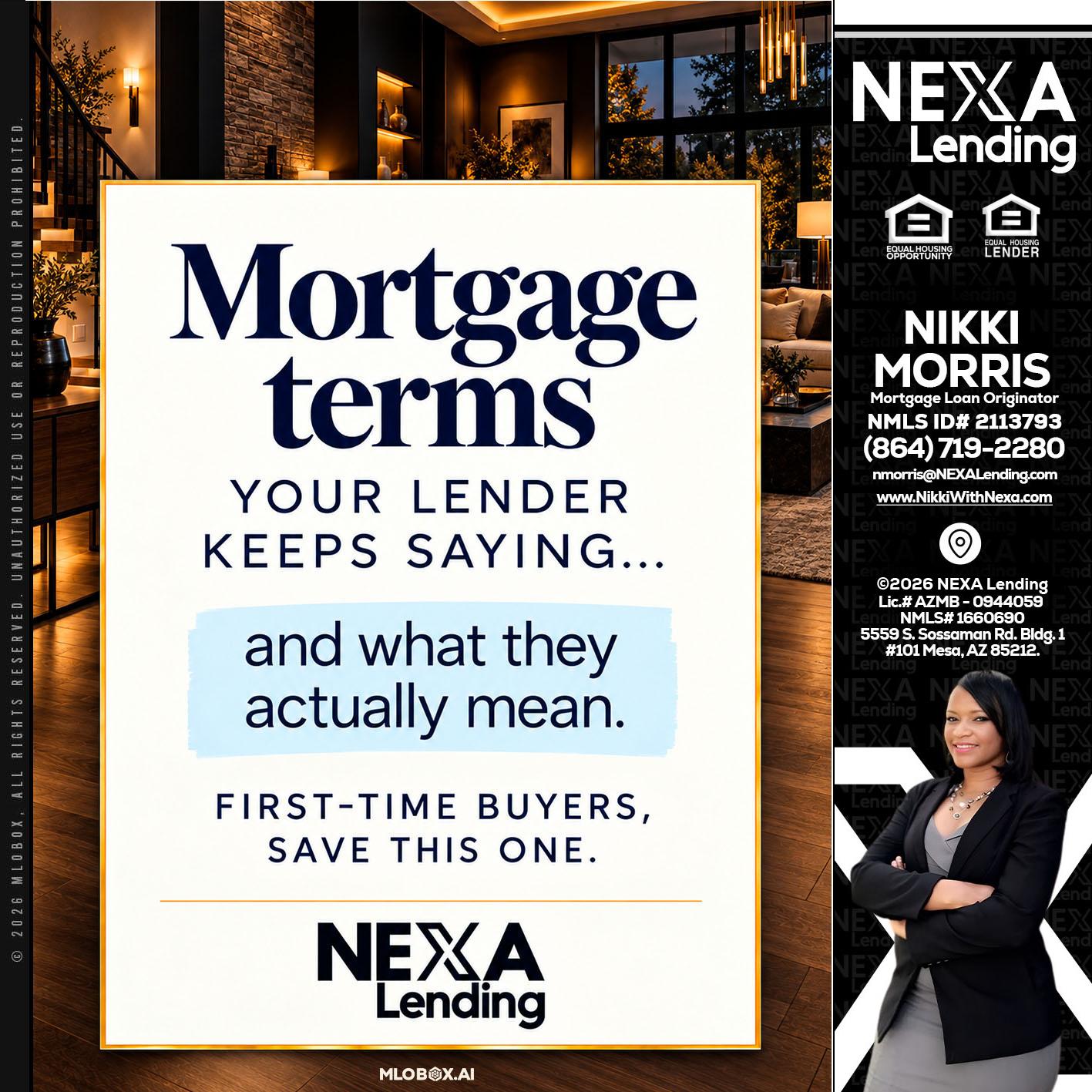 mortgage terms - Nikki Morris -Mortgage Loan Originator