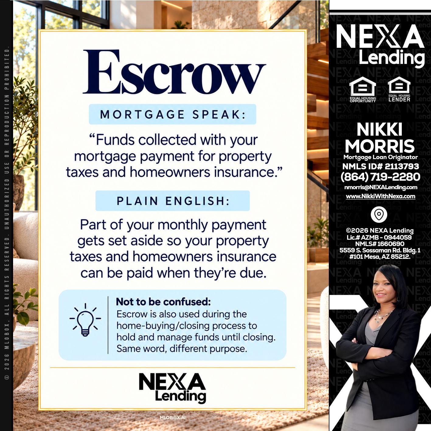 ESCROW - Nikki Morris -Mortgage Loan Originator