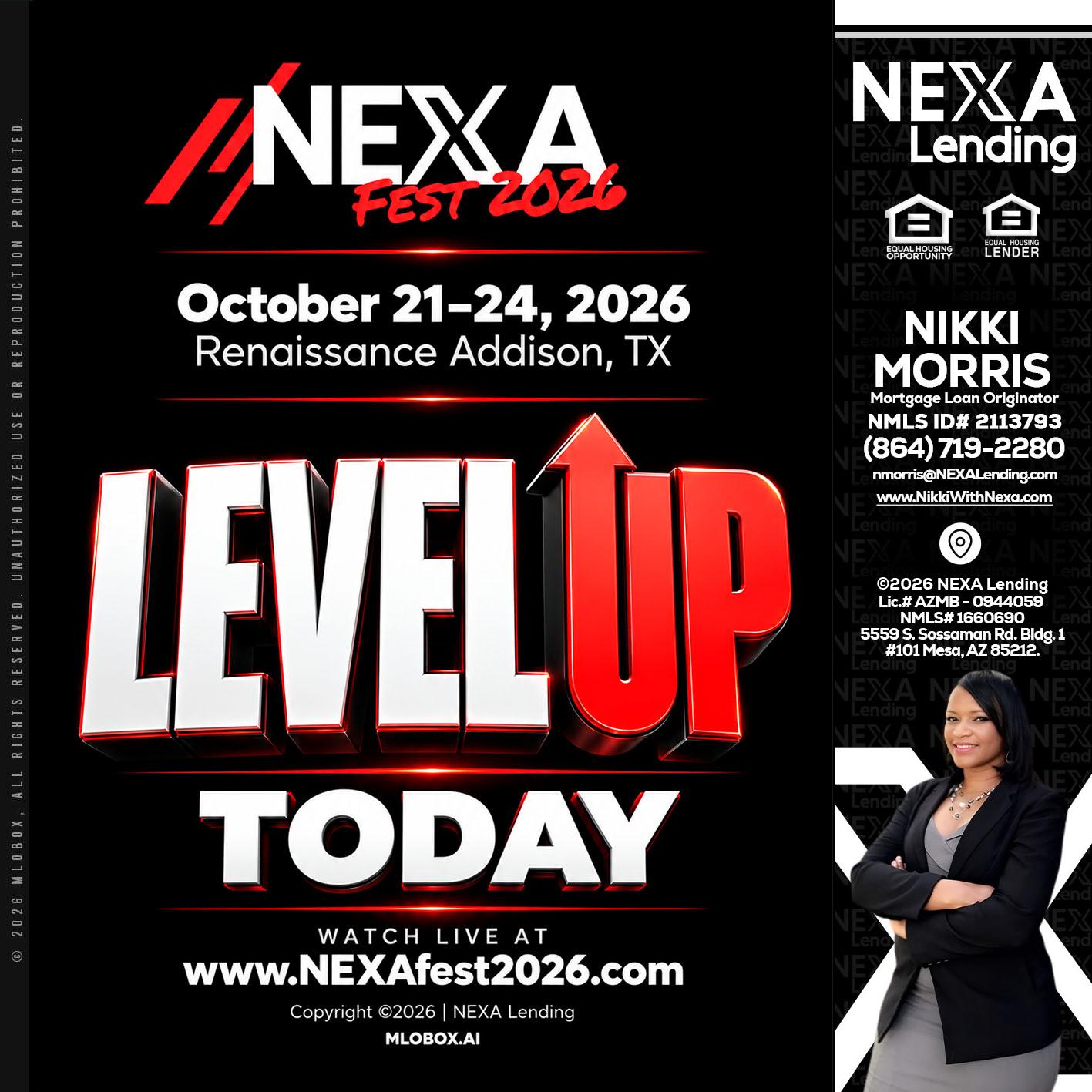 LEVEL UP TODAY - Nikki Morris -Mortgage Loan Originator